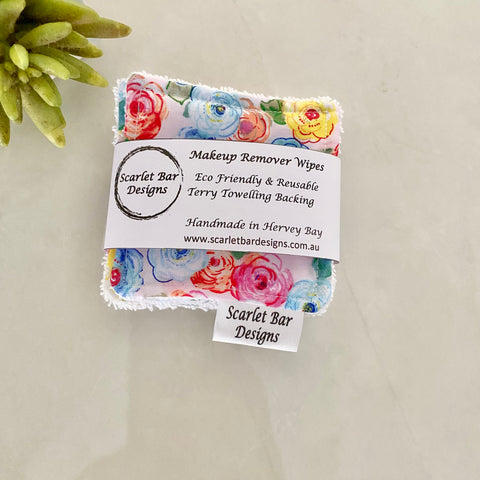Coloured Roses Country Garden Print Makeup Remover Wipes