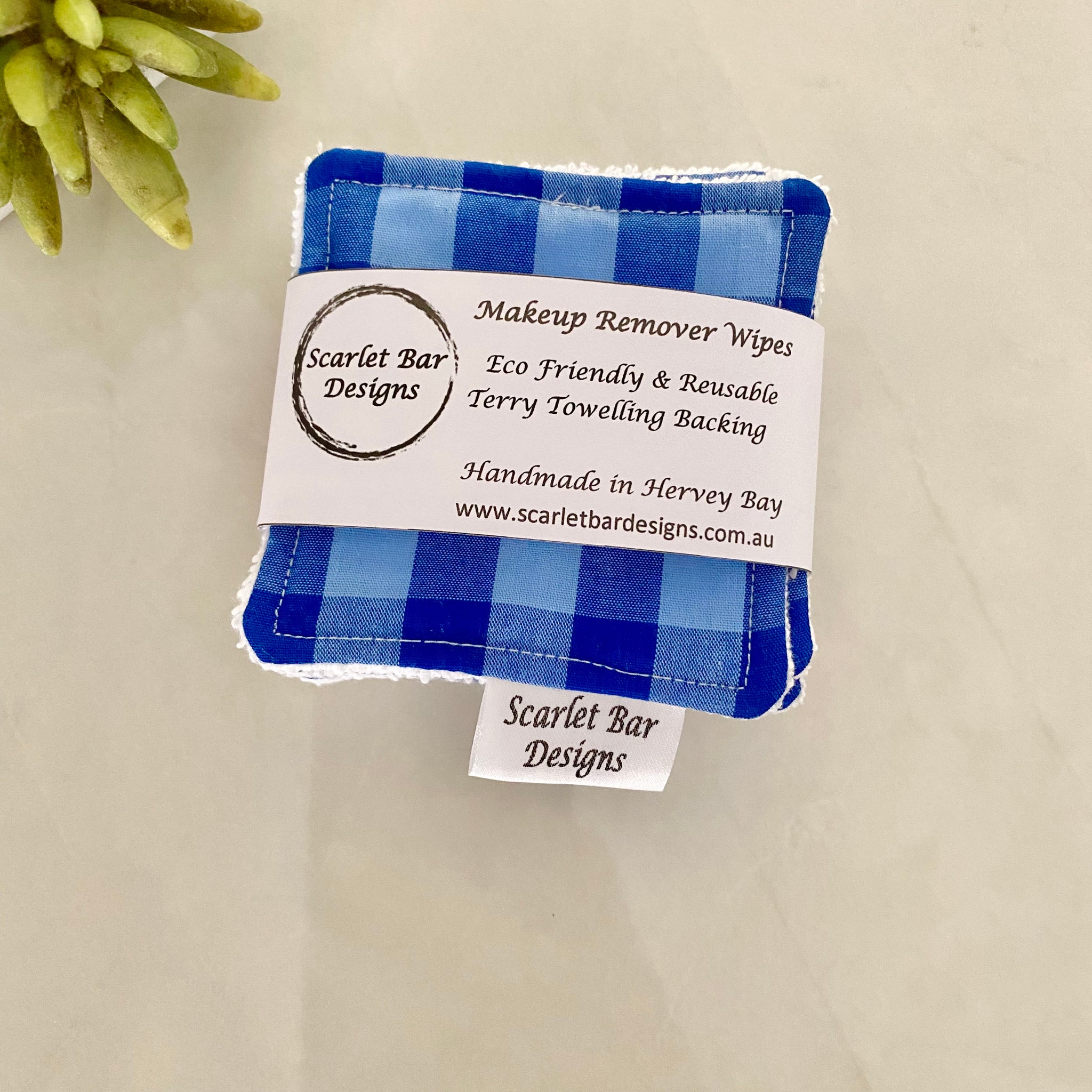 Large Gingham Check Print Makeup Remover Wipes