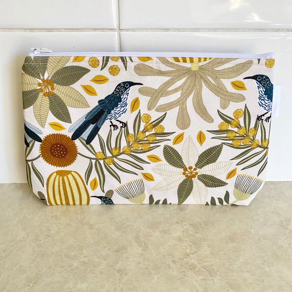 Jocelyn Proust Honeyeater Wattle Bird Print Fabric Pouch