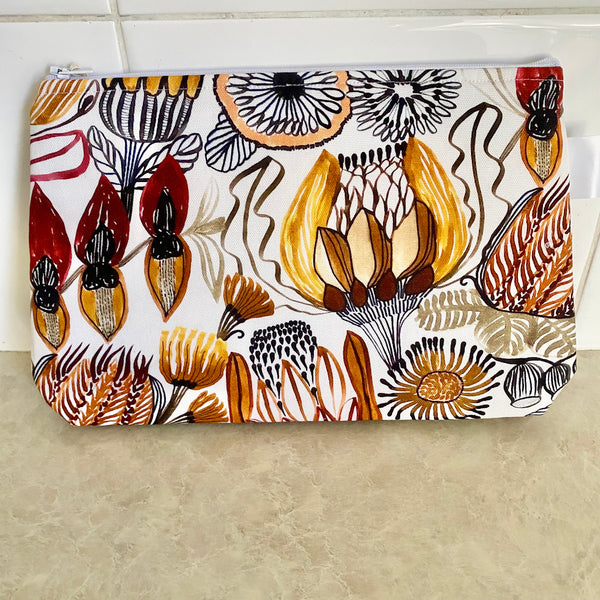 Kirsten Katz Neutral Natives Print Fabric Pouch