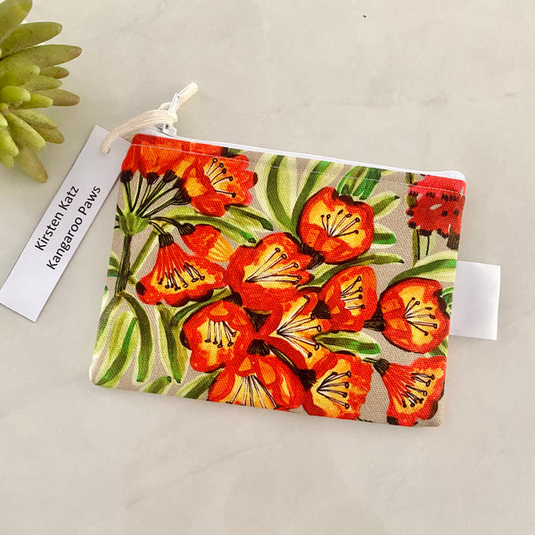 Kirsten Katz Kangaroo Paws Print Coin Purse