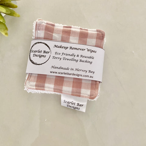 Large Gingham Check Print Makeup Remover Wipes