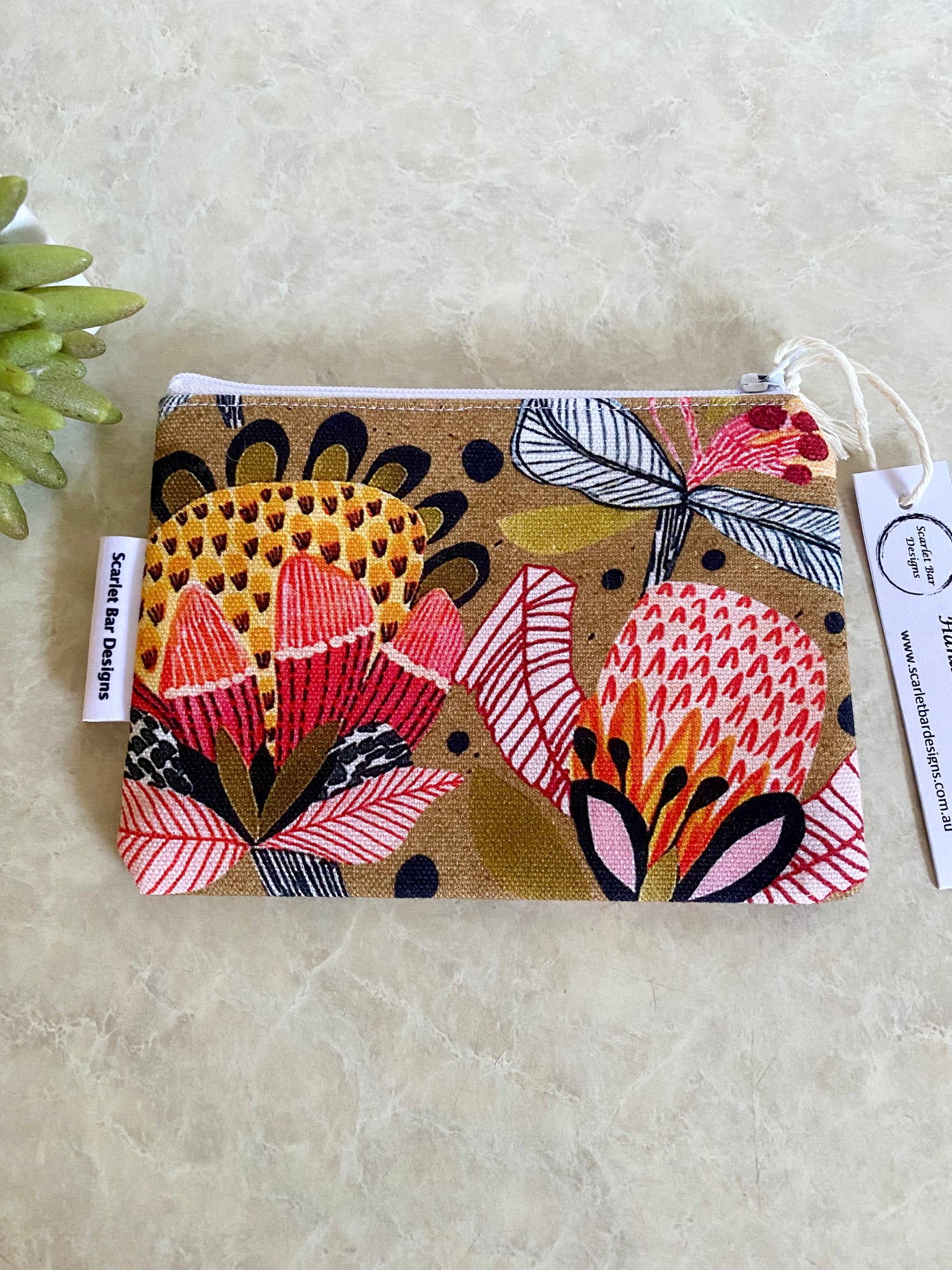 Kirsten Katz Protea Pop Print Coin Purse