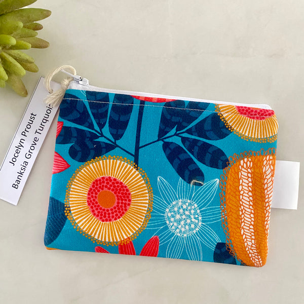 Jocelyn Proust Banksia Grove Turquoise Print Coin Purse