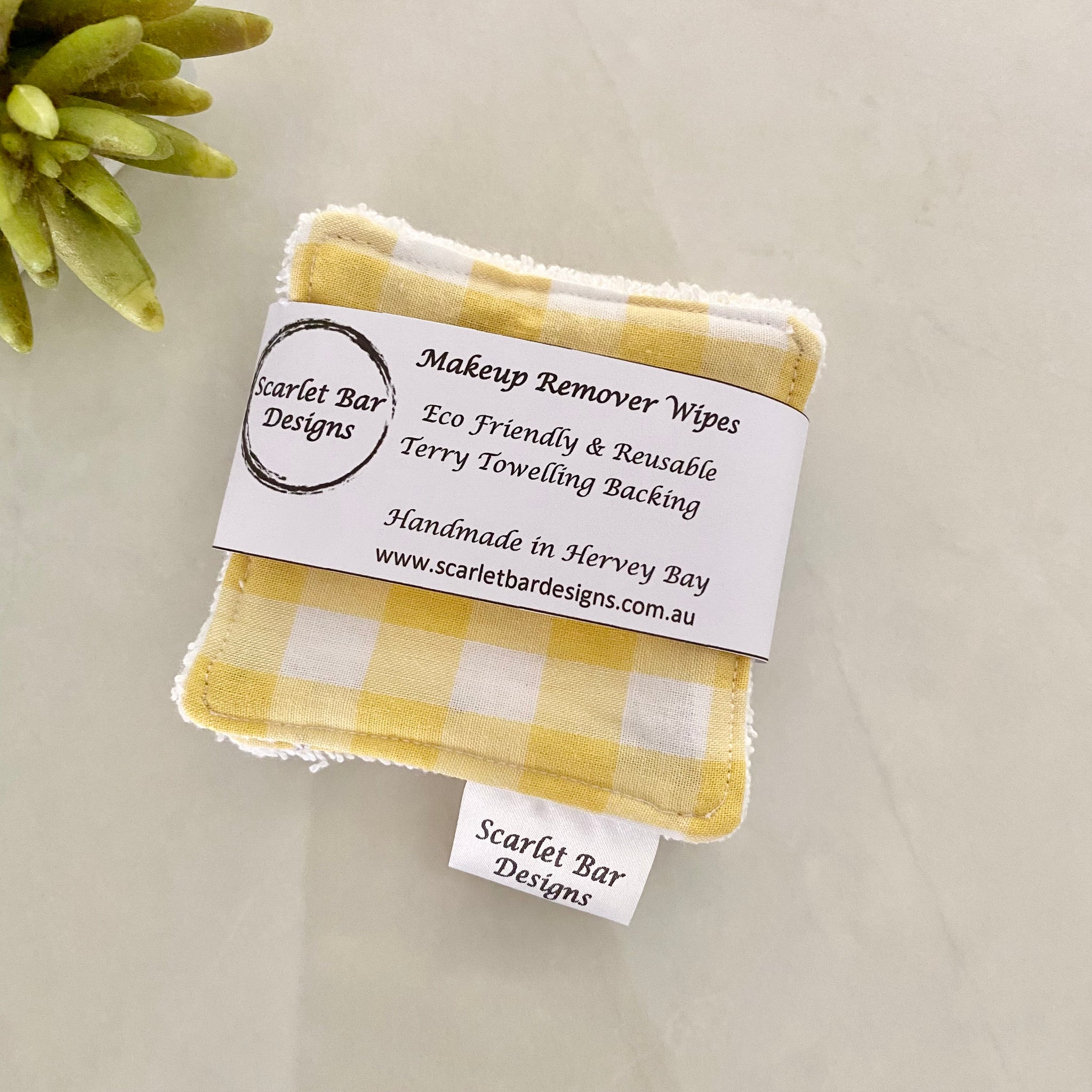 Large Gingham Check Print Makeup Remover Wipes
