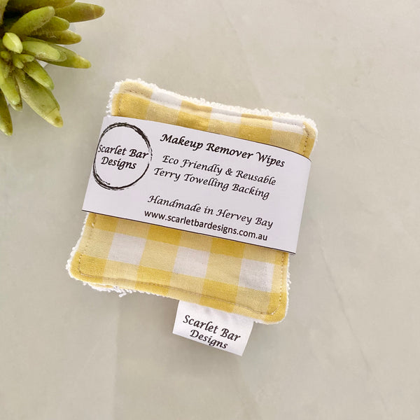 Large Gingham Check Print Makeup Remover Wipes