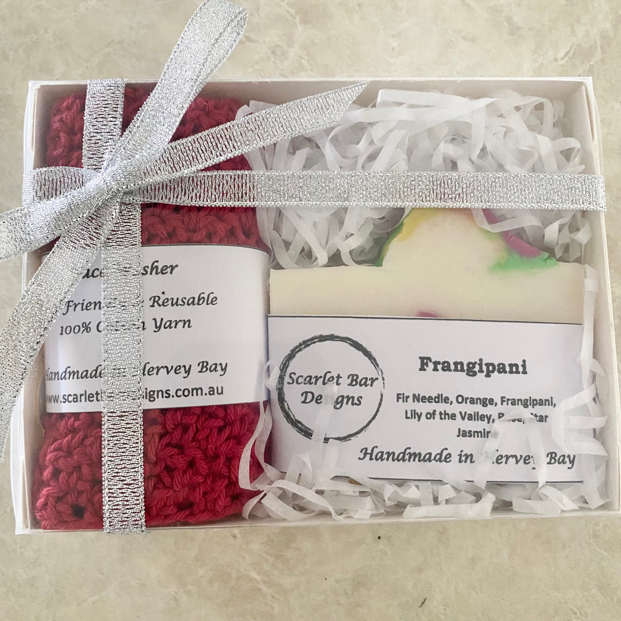 Frangipani Soap & Face Washer Gift Box