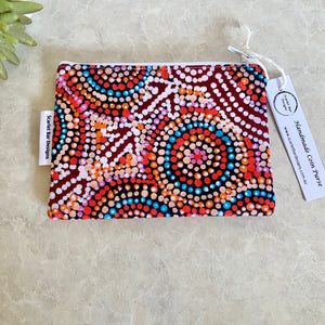 Red Kangaroo Dreaming Print Coin Purse