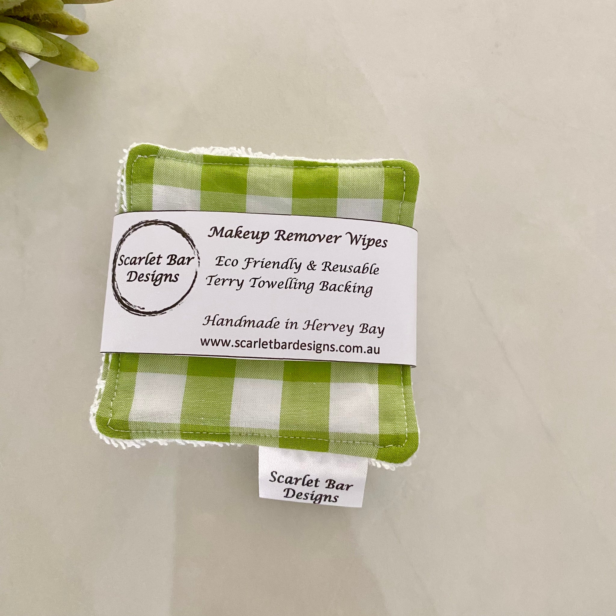 Large Gingham Check Print Makeup Remover Wipes