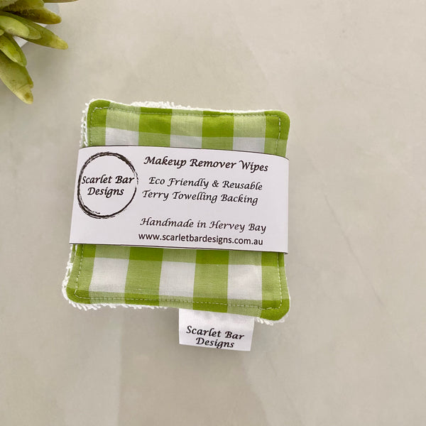 Large Gingham Check Print Makeup Remover Wipes