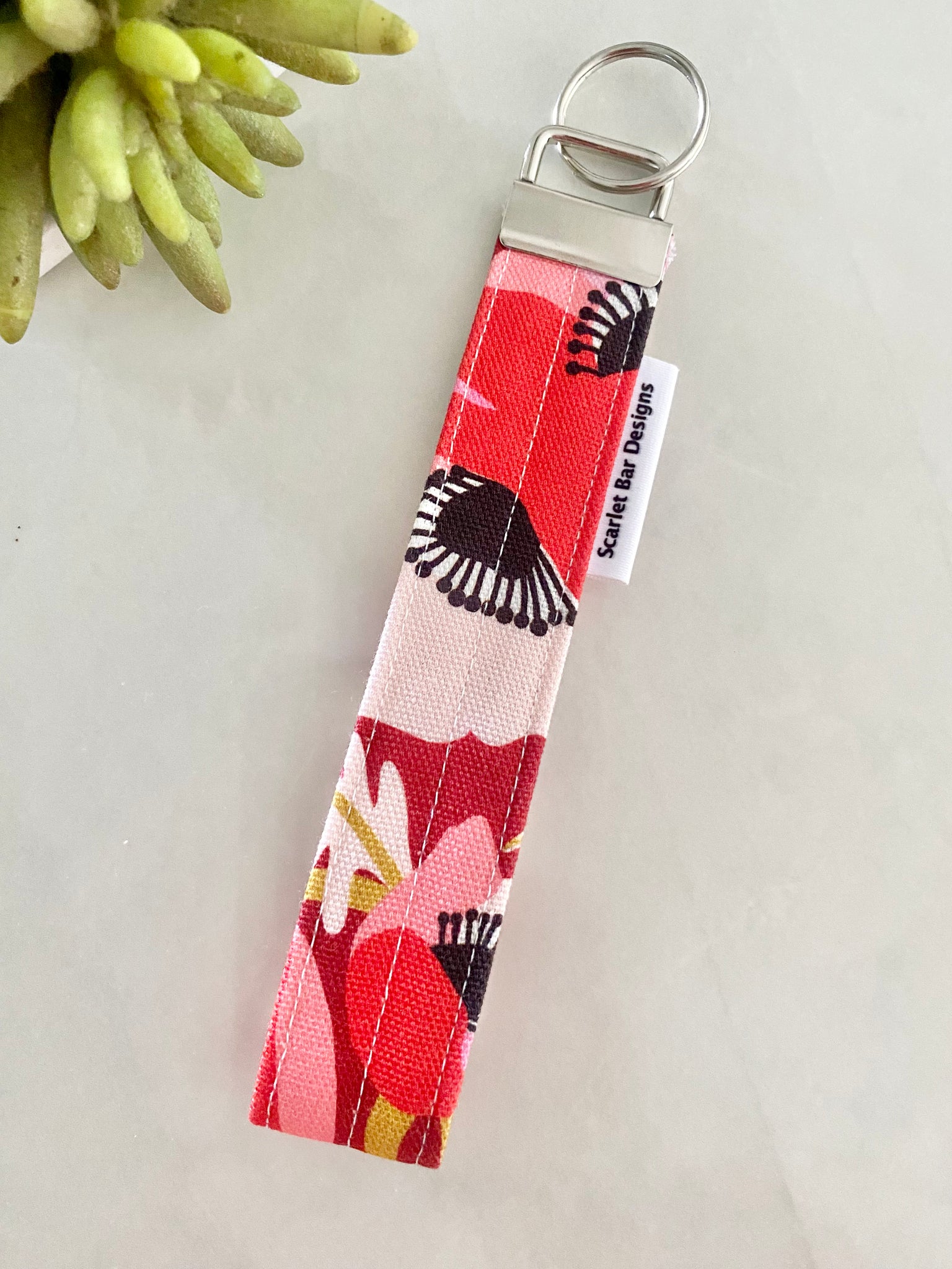 Kirsten Katz Poppies Key Fob Wristlet