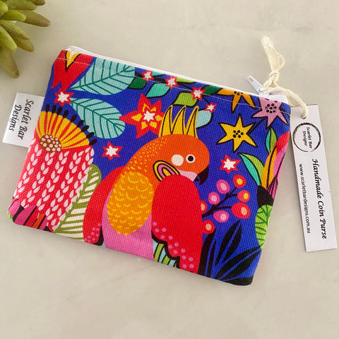 Kirsten Katz Parrots Print Coin Purse