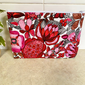 Kirsten Katz Fleurs Rouge Fabric Pouch- Large