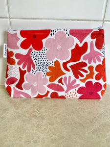 Jocelyn Proust Daisy Pink Cream Fabric Pouch- Large