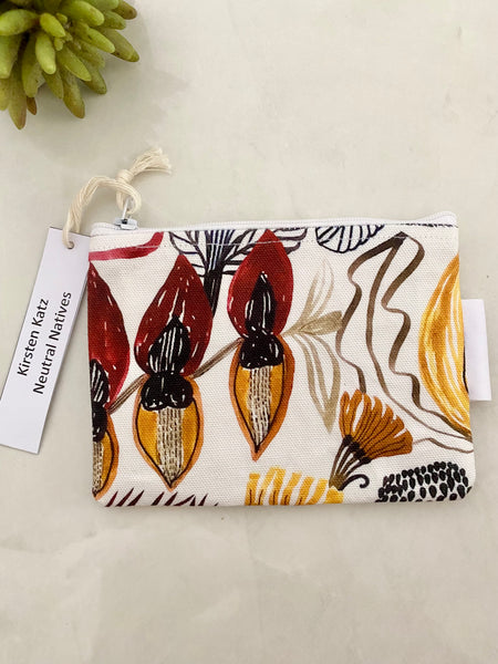 Kirsten Katz Neutral Natives Print Coin Purse