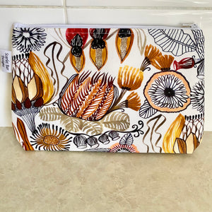 Kirsten Katz Neutral Natives Print Fabric Pouch