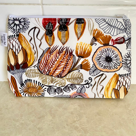 Kirsten Katz Neutral Natives Print Fabric Pouch