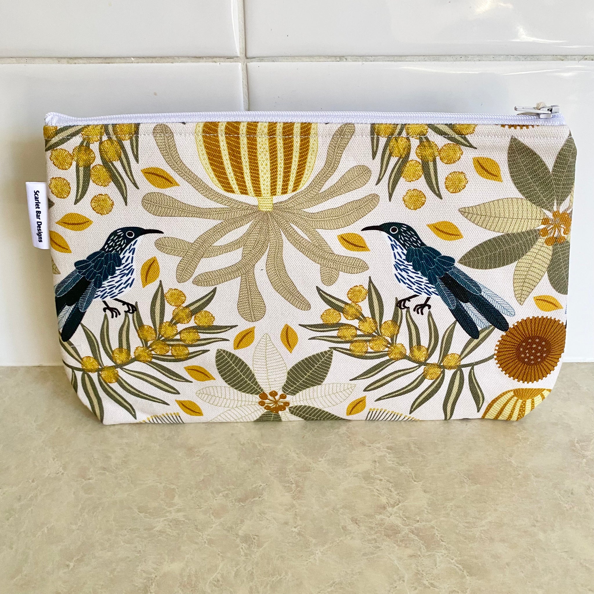 Jocelyn Proust Honeyeater Wattle Bird Print Fabric Pouch
