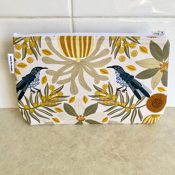 Jocelyn Proust Honeyeater Wattle Bird Print Fabric Pouch
