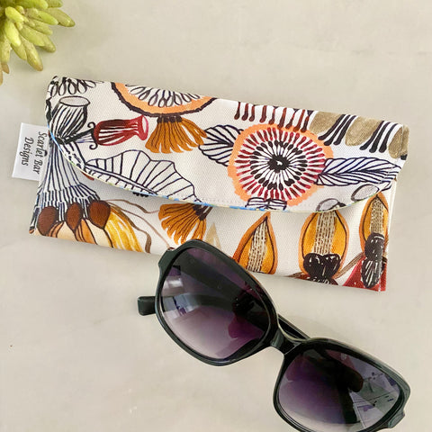 Kirsten Katz Neutral Natives Print Sunglasses Case