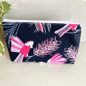 Jocelyn Proust Cockatoo-Pink Print Fabric Pouch- Small