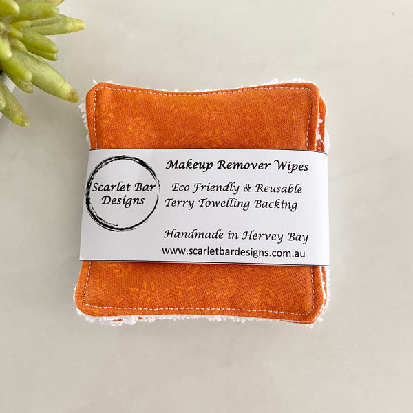 Orange Leaf Print Makeup Remover Wipes