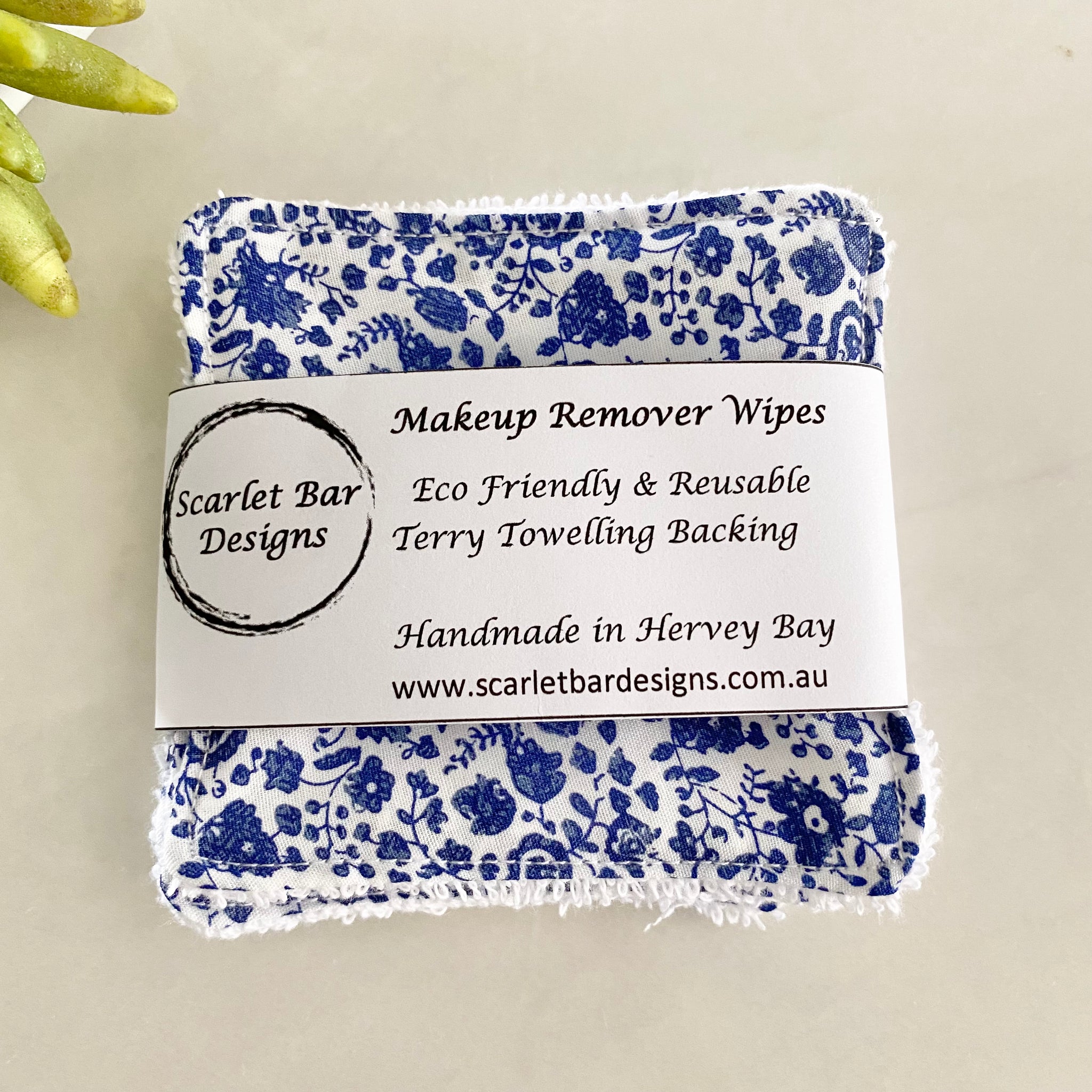 Blue & White Country Garden Print Makeup Remover Wipes